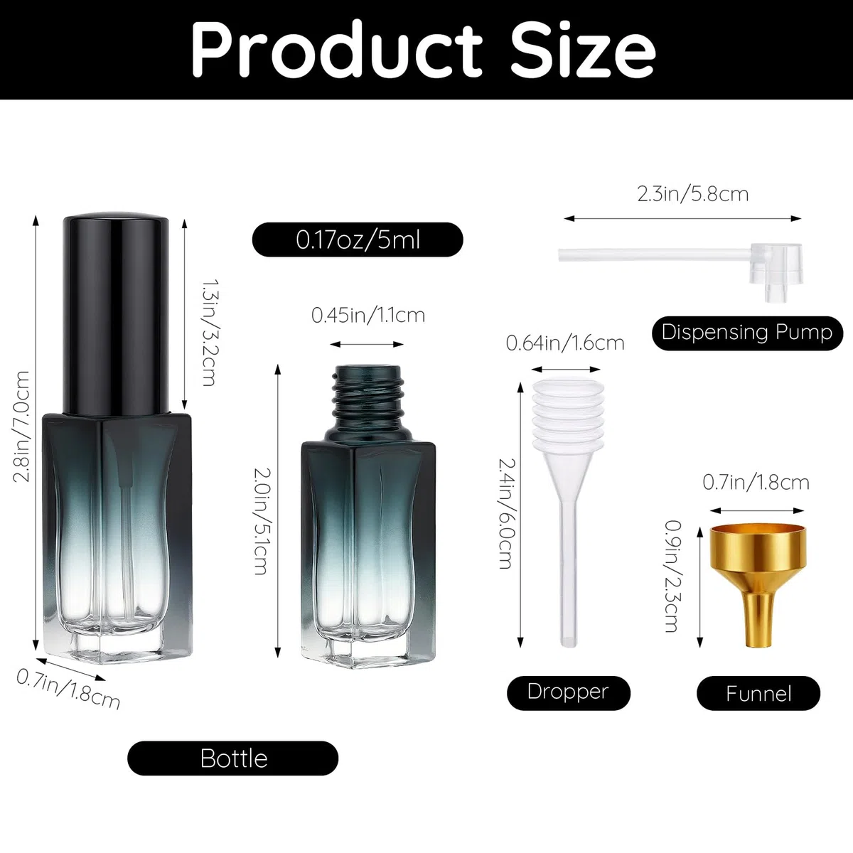 Segbeauty Porta Profumo da Borsetta, 20 Pezzi 5ml Vaporizzatore Profumo da Viaggio, Bottiglia Spray in Vetro Portatile, per Uomini e Donne (Graduale Blu)