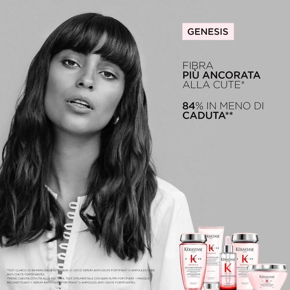 Kérastase, Genesis, Shampoo Anti-Caduta & Nutriente, Per Capelli Fragili, Secchi & Spessi, Bain Nutri-Fortifiant, 250 ml