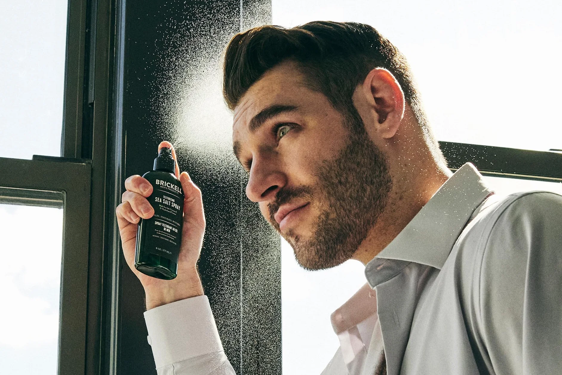 Brickell Men's Texturizing Sea Salt Spray per uomo, naturale e biologico, senza alcool, solleva e texturizza i capelli, 177ml