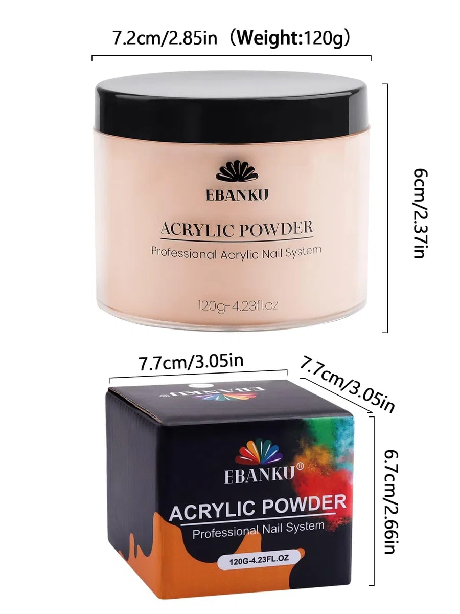EBANKU - Polvere acrilica rosa 120 g/4,23 oz, polvere acrilica professionale di grande capacità per estensione e intaglio delle unghie in acrilico, lunga durata, nessuna lampada per unghia