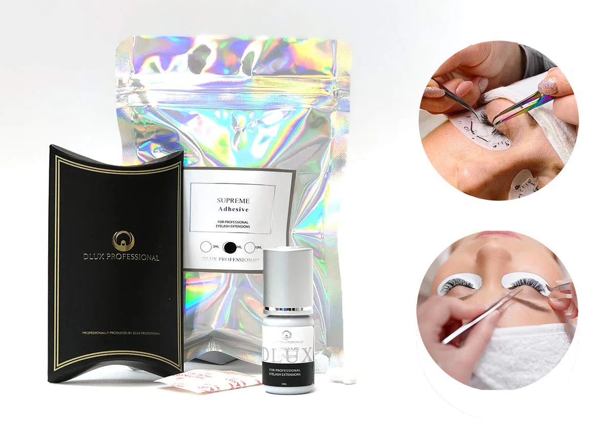 COLLA PER EXTENSION CIGLIA, Colla Ciglia Finte/DLux Professional/SUPREME | Asciugatura molto rapida 1 sec. , Lunga durata 6-7 settimane, Colore nero