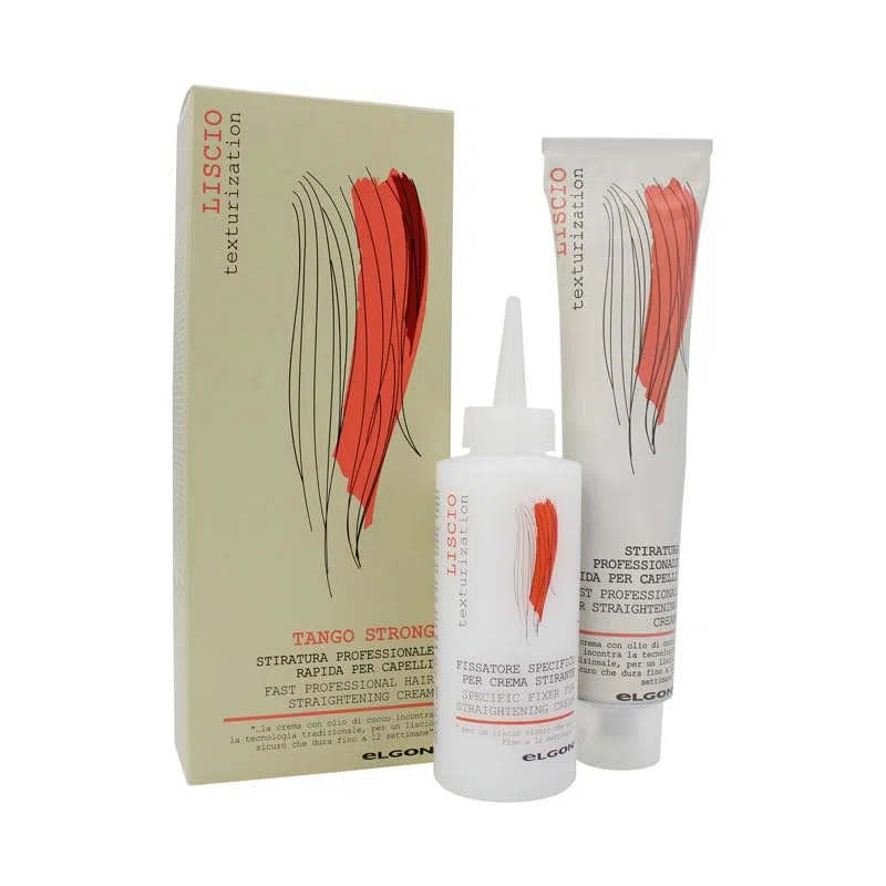 ELGON Tango Strong Stiratura Rapida Professionale per Capelli Naturali Grossi, Ricci, Crespi e Afro, Olio di Cocco, Naturale, Senza Profumo