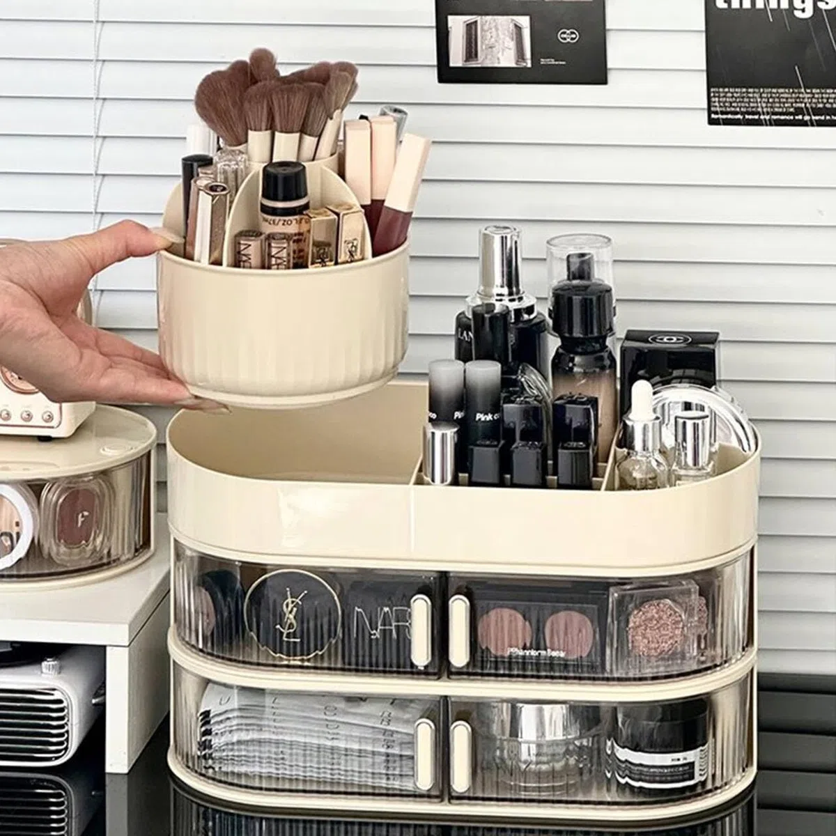 Makeup Organizer Bagno Porta Trucchi Organizer Contenitore Trucchi Portatrucchi Organizzatore per Cosmetici Comò Camera da Letto