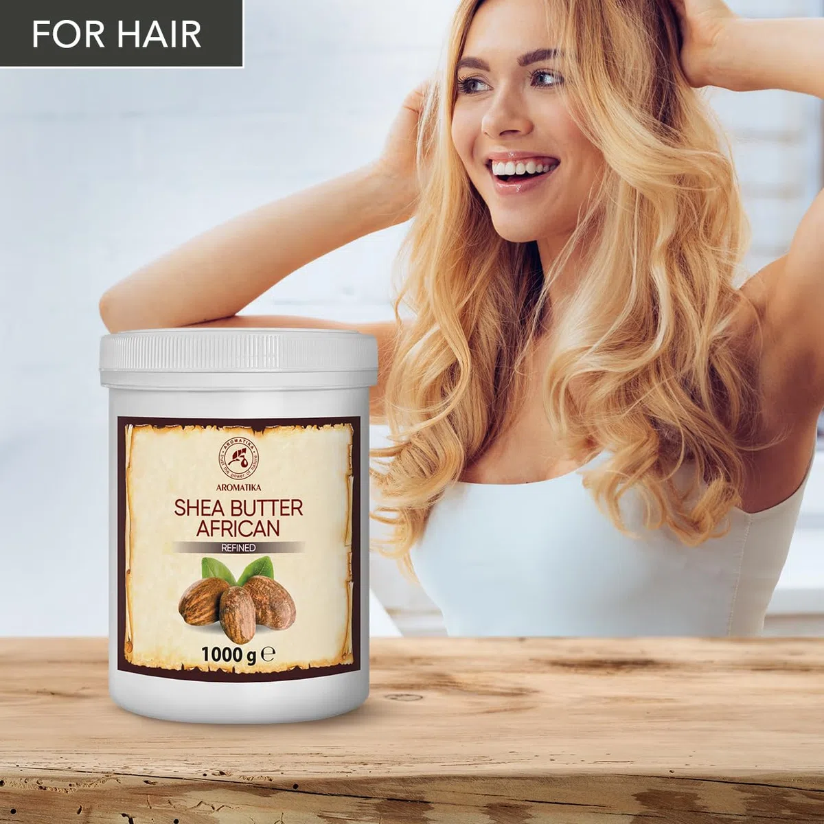 Burro di Karité 1000g - Pure & Naturale - Butyrospermum Parkii - Sheabutter - Olio per Corpo - Capelli - Ideale per Pelle - Unghie - Labbra - Capelli - Viso e Corpo