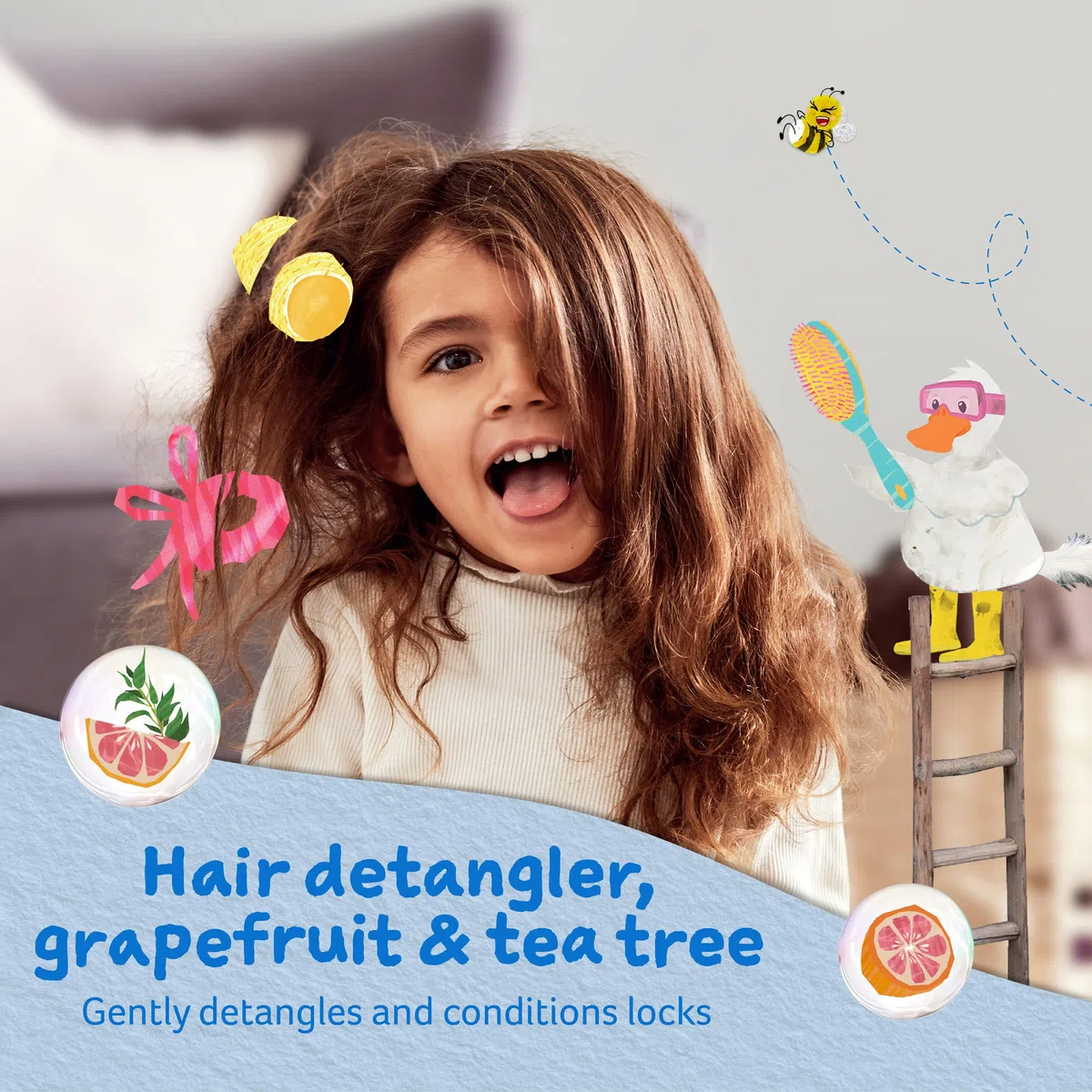 CHILDS FARM Hair Detangler 125 ml Condizionatore per Bambini di Tutti i Tipi di Capelli