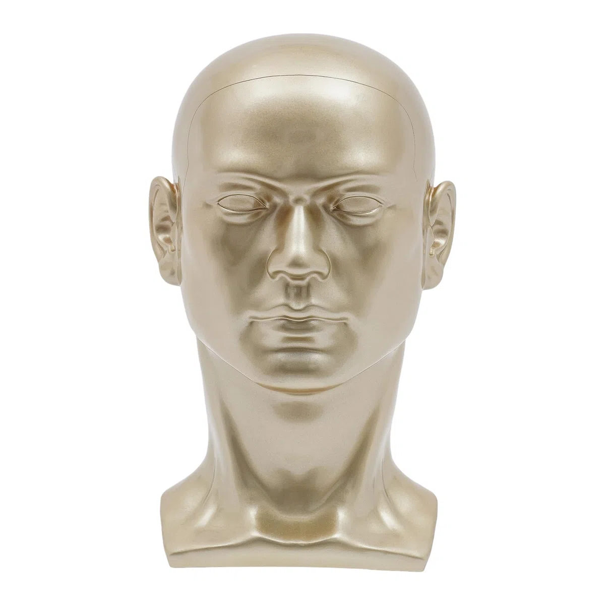 Testa manichino in PVC, testa manichino, testa vetrina, per parrucche, cuffie, cappelli e gioielli (oro champagne)