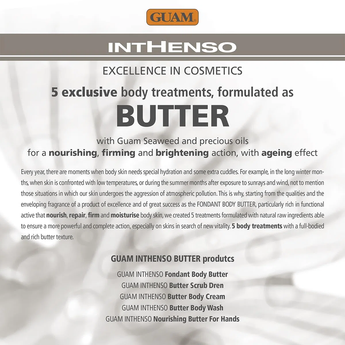 Guam Inthenso Burro Corpo Fondente 250 ml Nutriente Rassodant Fondant Body Butter