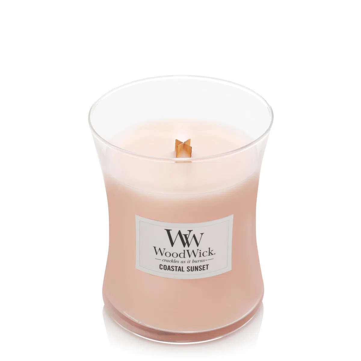 WoodWick jarre parfumée moyenne avec mèche en bois crépitante | Tramonto sulla costa | Jusqu'à 60 heures de combustion