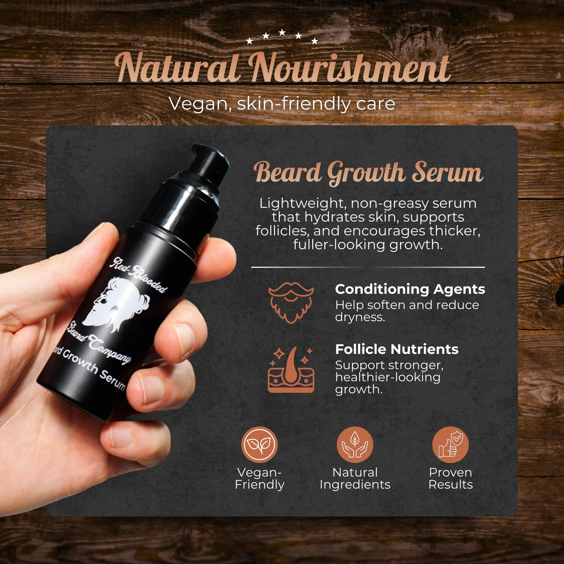 Kit crescita barba e capelli – Dermaroller 0,5 mm + siero di crescita – Vegano e non testato sugli animali