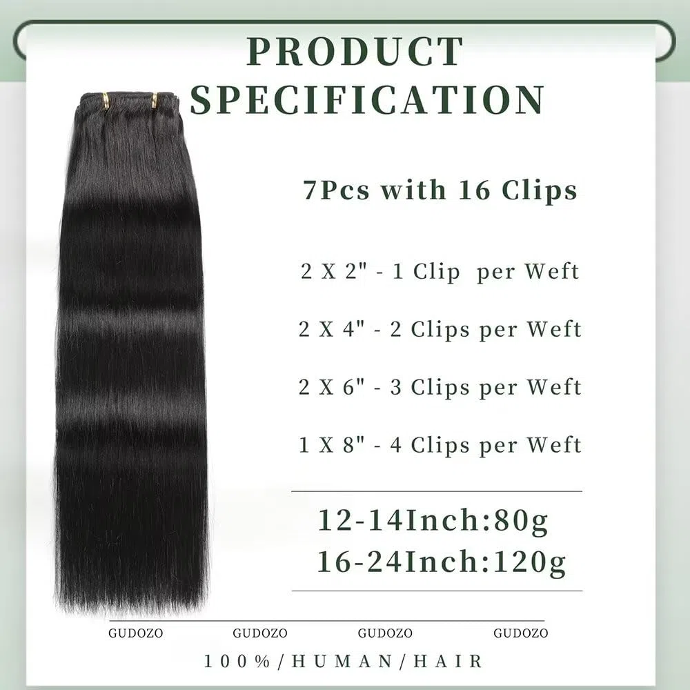 extension capelli veri Nero naturale 7pcs 35cm 80g Extension capelli veri biadesivo Extension clip capelli veri senza cuciture volume donna
