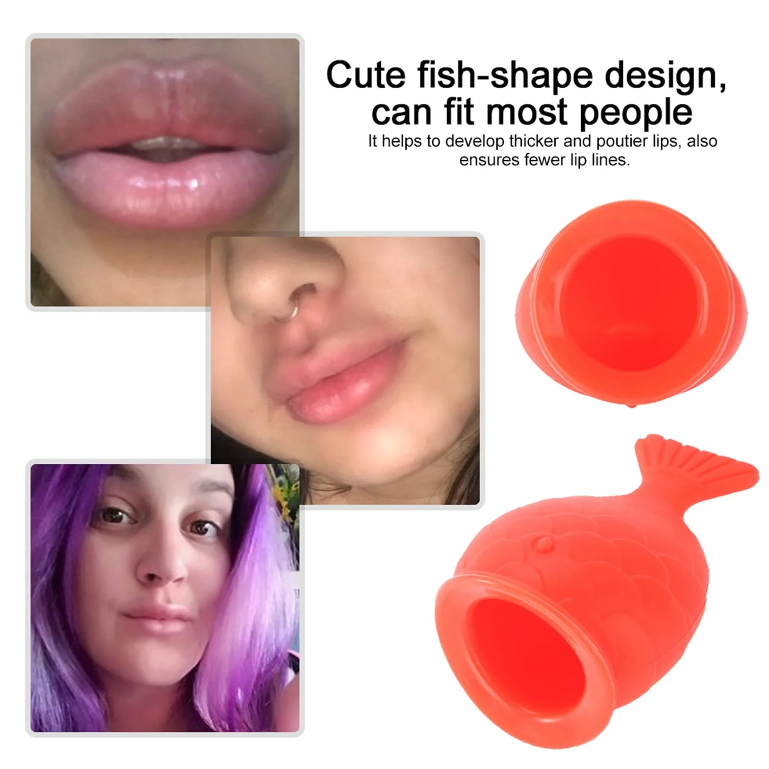 Dispositivo per Plumper per Labbra, Ventose per Labbra Portatili a Forma di Pesce, Dispositivo per il Miglioramento delle Labbra, Strumento di Bellezza per Tutti i Giorni per Avere un Labbro Sexy
