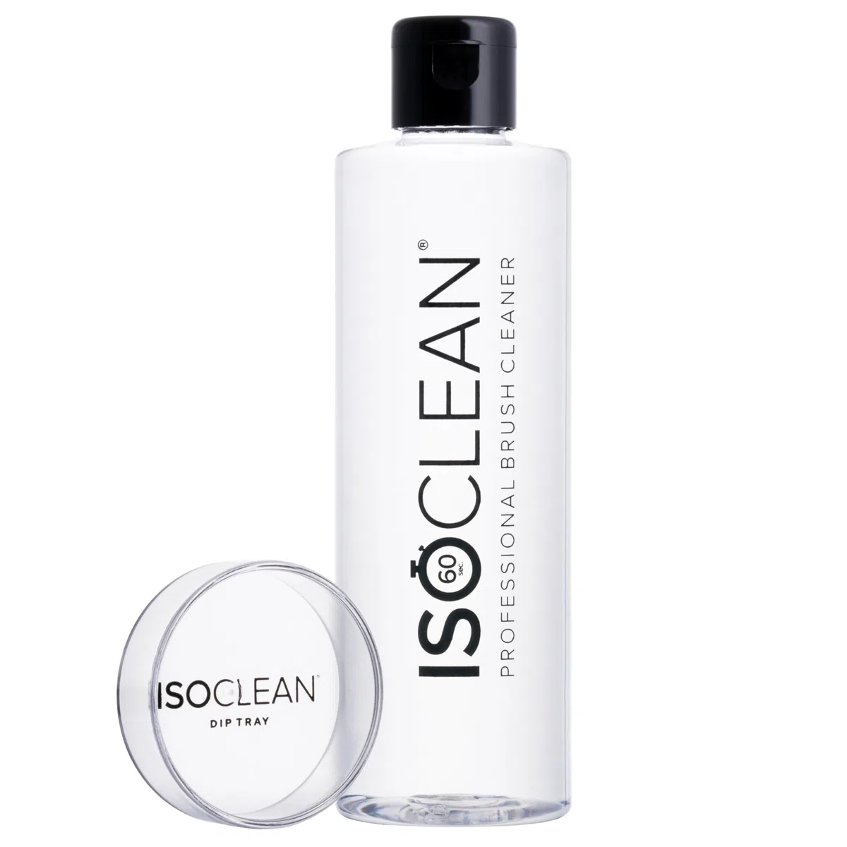 ISOCLEAN Detergente liquido per pennelli da trucco con vaschetta per immersione - Facile da versare - Pulisce le setole - Formula senza risciacquo, si asciuga in 60 secondi - 275ml