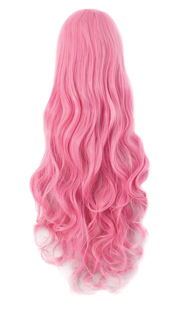 MapofBeauty 80cm/ 31 Pollice Lungo Ricci Donna Ricci Parrucche (Leggero Rosa)