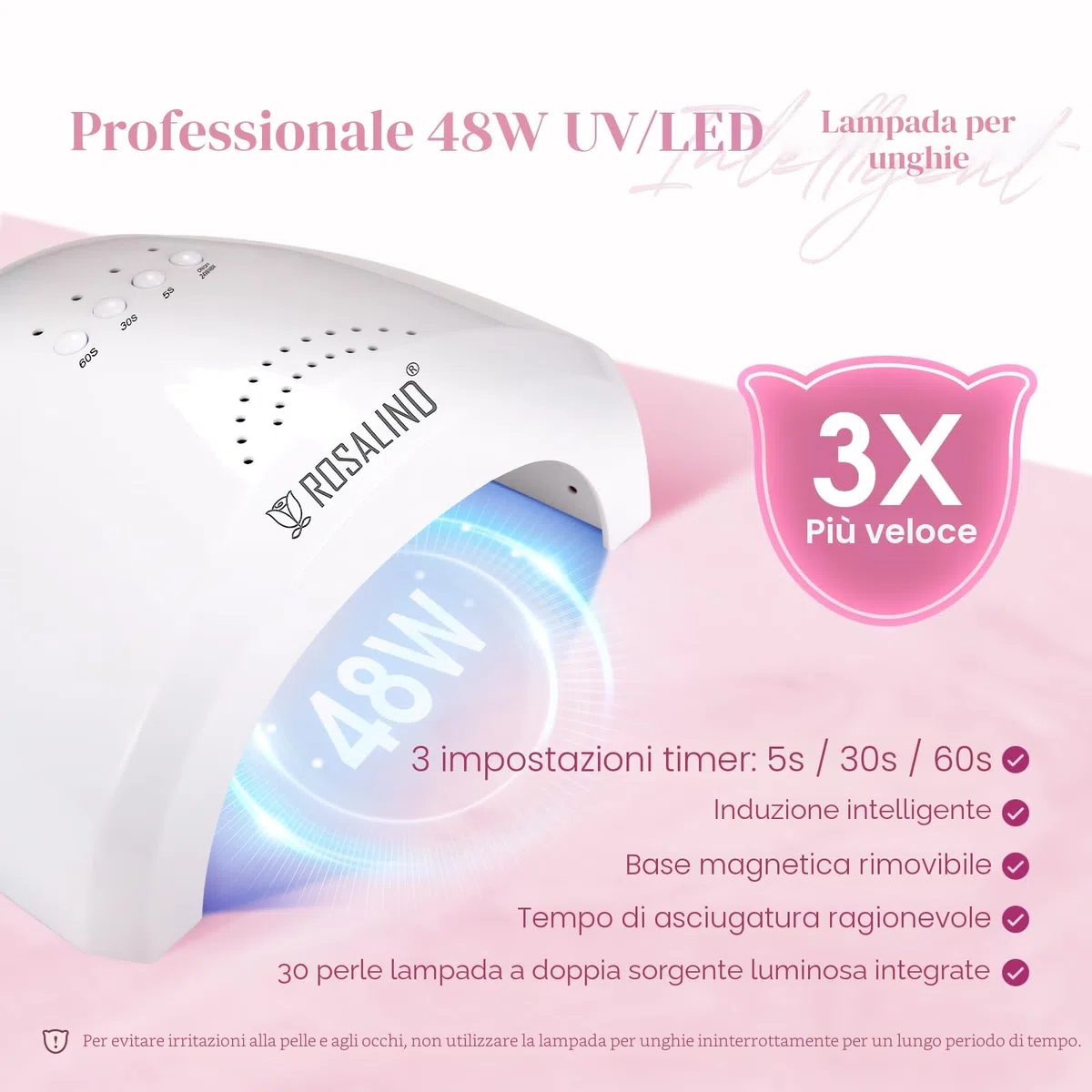 ROSALIND Kit Semipermanente Unghie con 48W UV LED Lampada, 12+4 Pezzi Smalto Semipermanente Unghie Bianco Rosa Viola Avena Colori, Kit Per Unghie Soak Off Manicure Regalo per Principianti