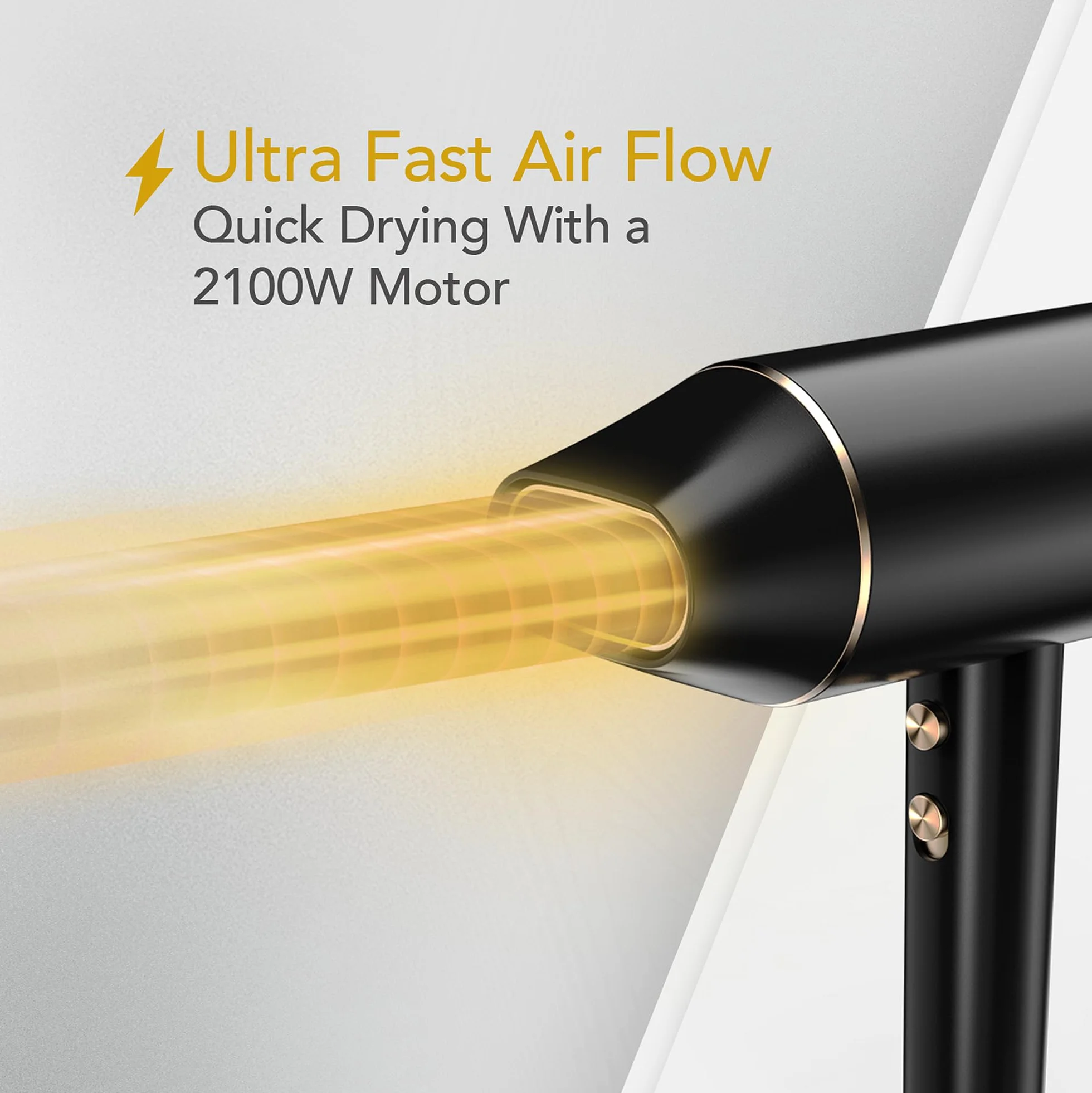 WAHL Ionic Flow Hairdryer, Asciugatura professionale, senza effetto crespo, potente, leggero, getto freddo, concentrazione del calore, diffusore, velocità elevata, styling, compatto, da viaggio