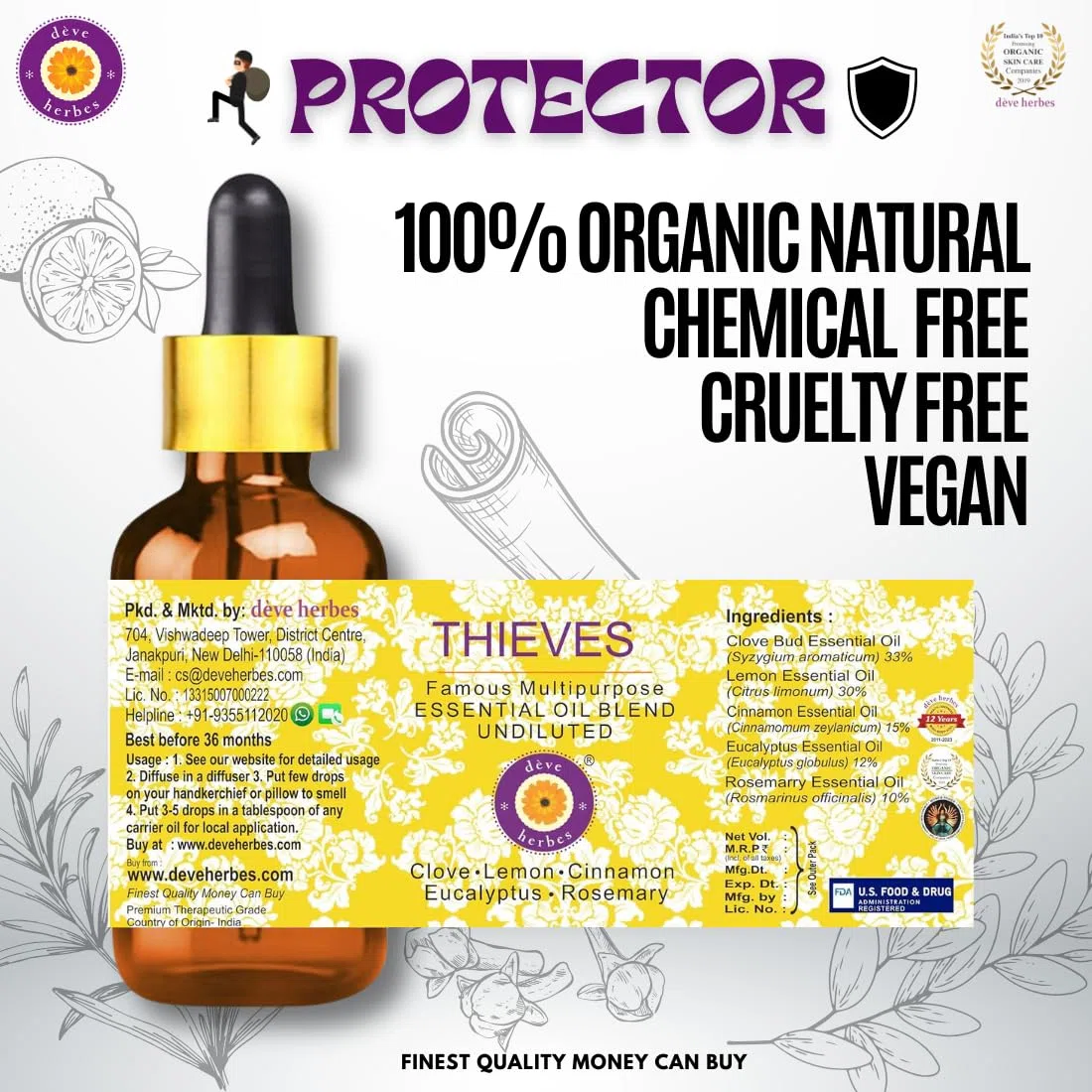Deve Herbes Thieves Multipurpose Parent (15ml (0.50 oz) con contagocce in vetro)