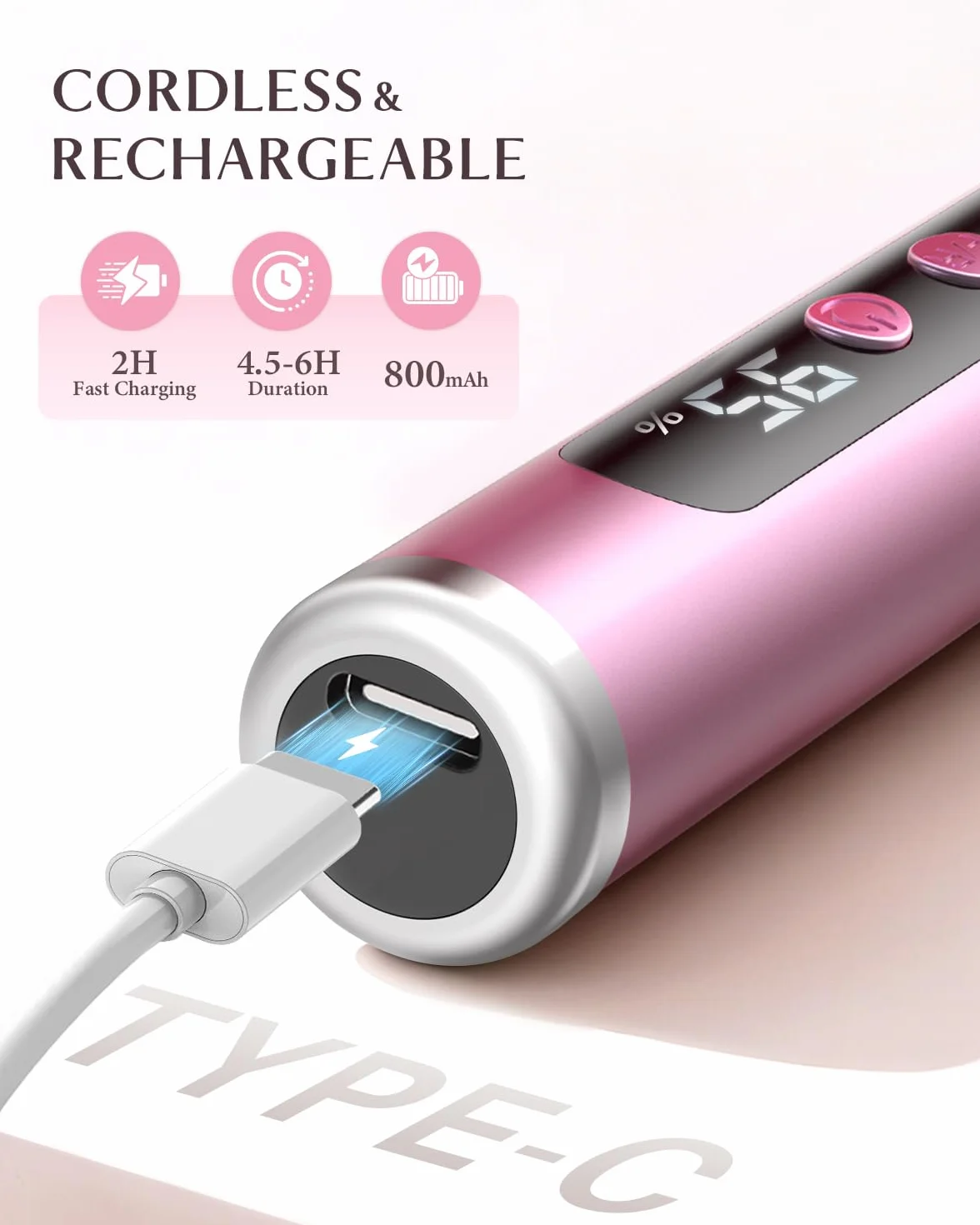 JOREST Fresa per Unghie, Lima Unghie Elettrico Portatile 13 in 1, Pedicure Elettrica Professionale Piedi, 35000 giri/min, 6 Velocità Regolabile,Set Manicure Girl Passione, Kit Ricostruzione Gel, Rosa