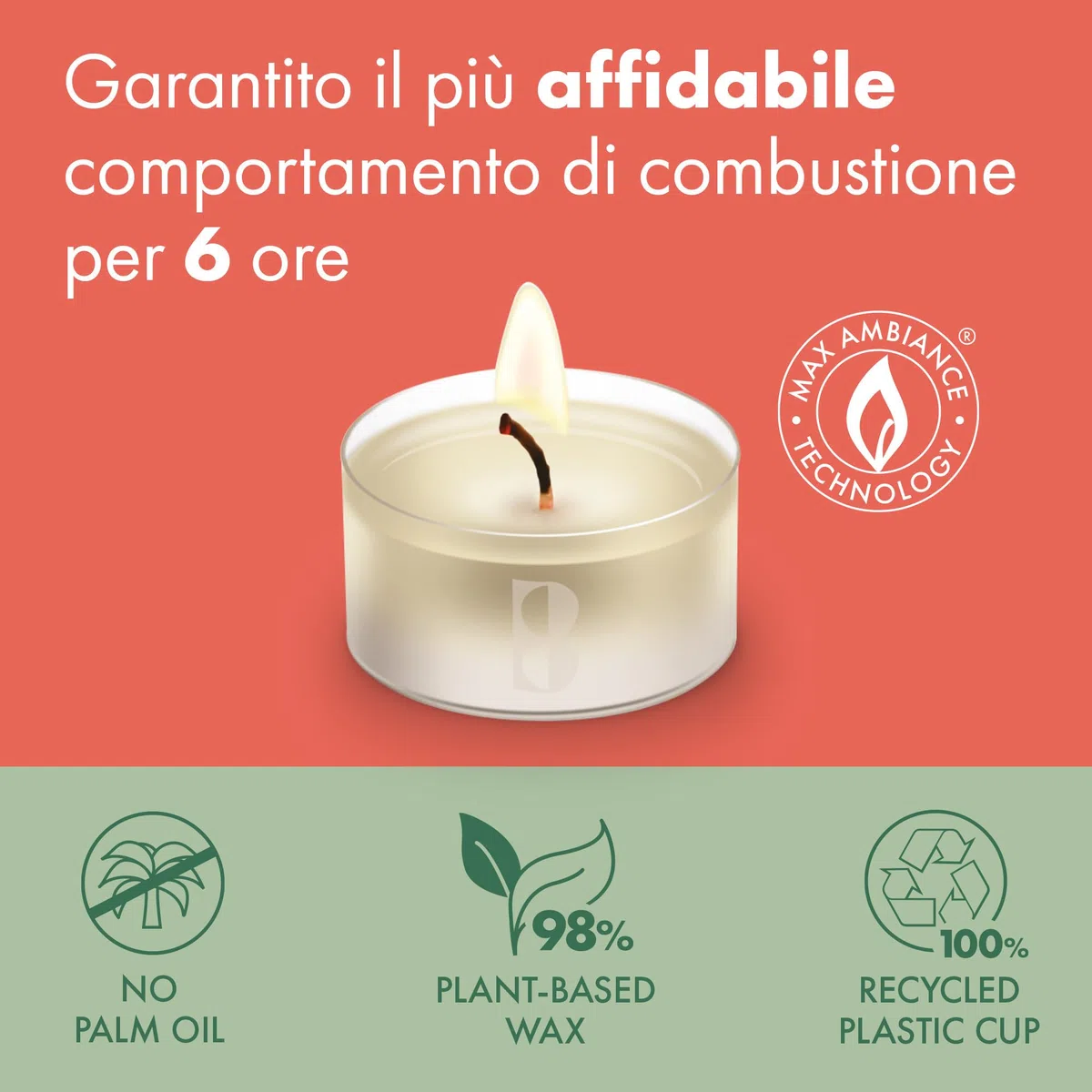 Bolsius - Candeline profumate - 108 pezzi - Vaniglia - 6 ore - bicchiere trasparente - estratti naturali