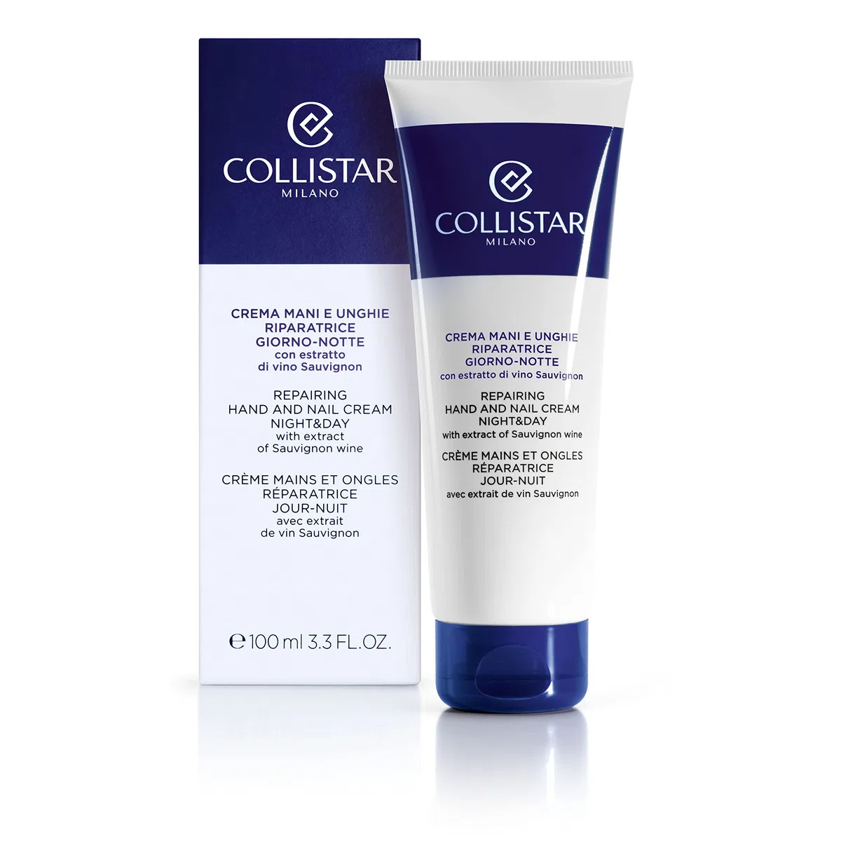 Collistar Crema Mani e Unghie Riparatrice Giorno e Notte, Nutriente ad Azione Rimpolpante e Levigante, Riduce e Previene le Macchie Cutanee, Con Semi di Lino e Olio di Germe di Grano, 100 ml