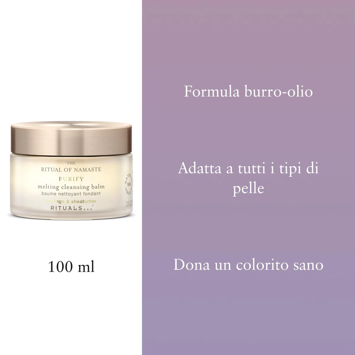 RITUALS The Ritual of Namaste Melting Cleansing Balm – Balsamo detergente e struccante viso, rimuove trucco a lunga tenuta e waterproof, per tutti i tipi di pelle, 100ml