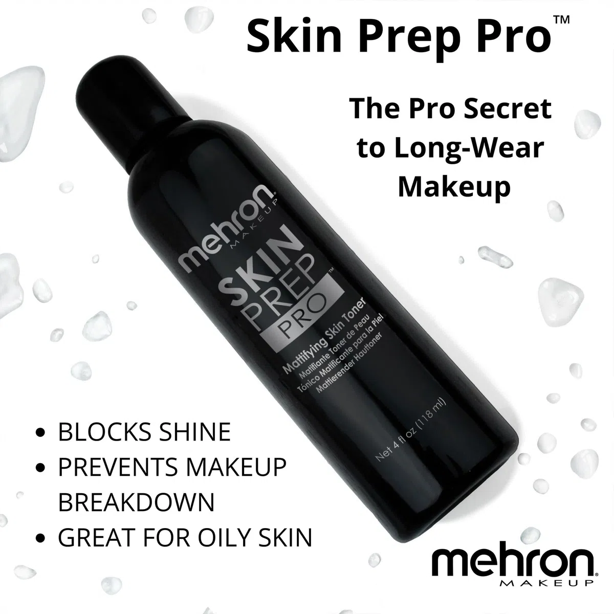 Mehron make-up SKIN Prep PRO - tonico opacizzante per la pelle (120 ml)