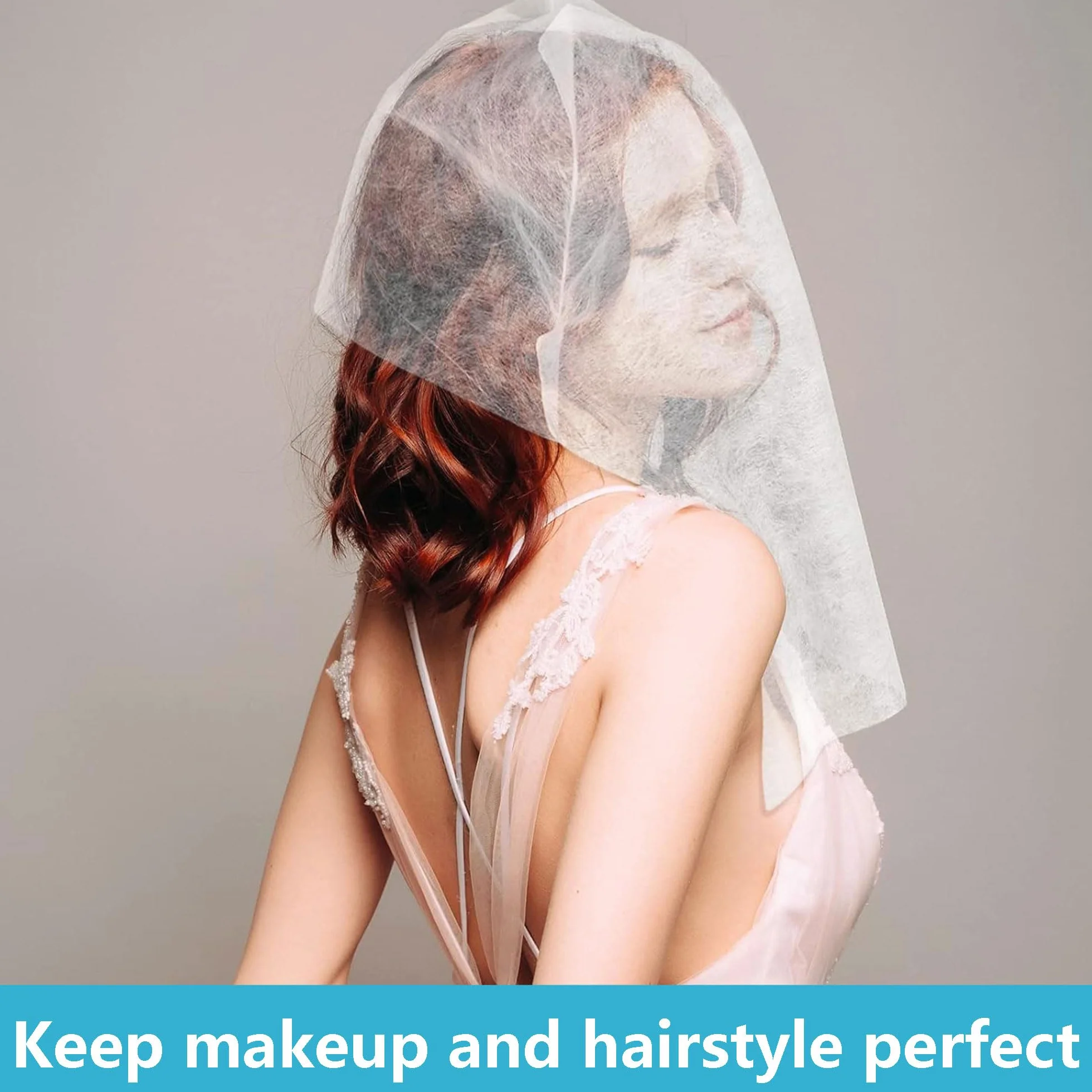 25 Pezzi Copertura Protettiva per Trucco di Bellezza Protezione Abbigliamento Tessuto Non Tessuto Copertura per Viso Maschera Cosmetica Traspirante per Donne Cappucci Antimacchia Indumenti (A)