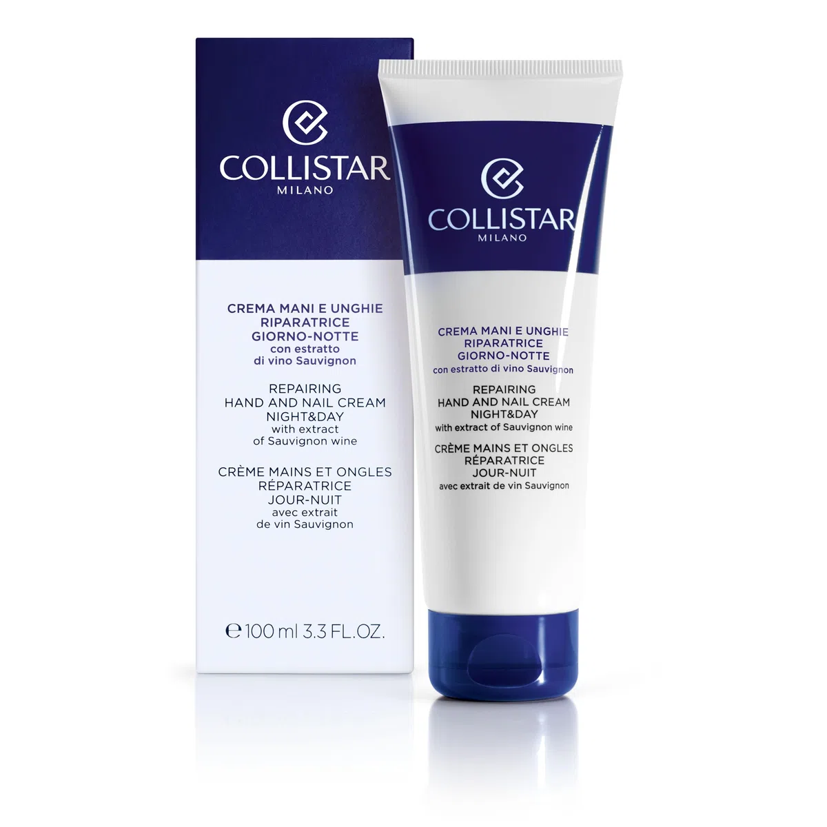 Collistar Crema Mani e Unghie Riparatrice Giorno e Notte, Nutriente ad Azione Rimpolpante e Levigante, Riduce e Previene le Macchie Cutanee, Con Semi di Lino e Olio di Germe di Grano, 100 ml
