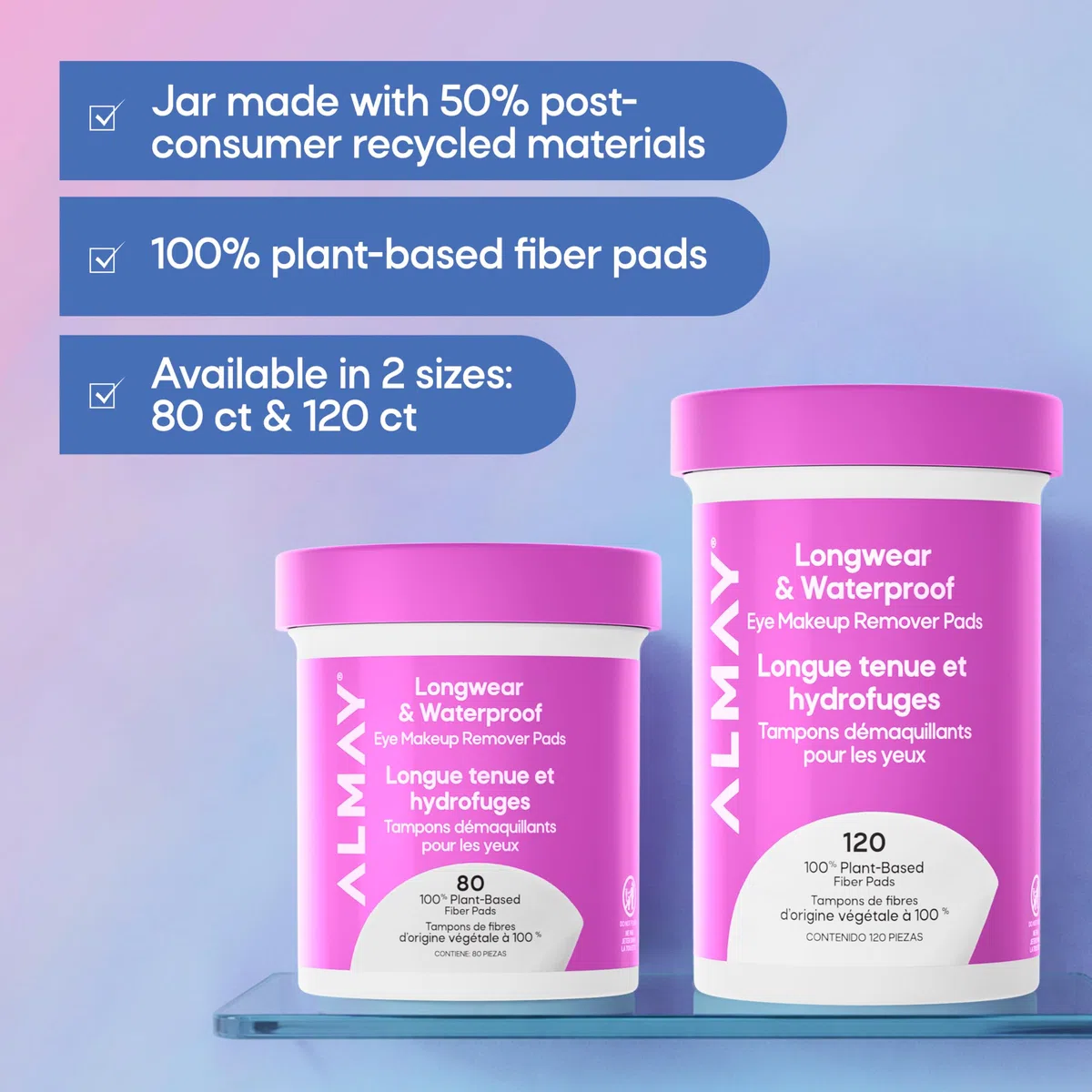 Almay Eye Makeup Remover Pads, Biodegradable Longwear & Waterproof, ipoallergenico, Cruelty Free-Fragrance Free Cleansing Wipes, 120 pastiglie (confezione da 1)