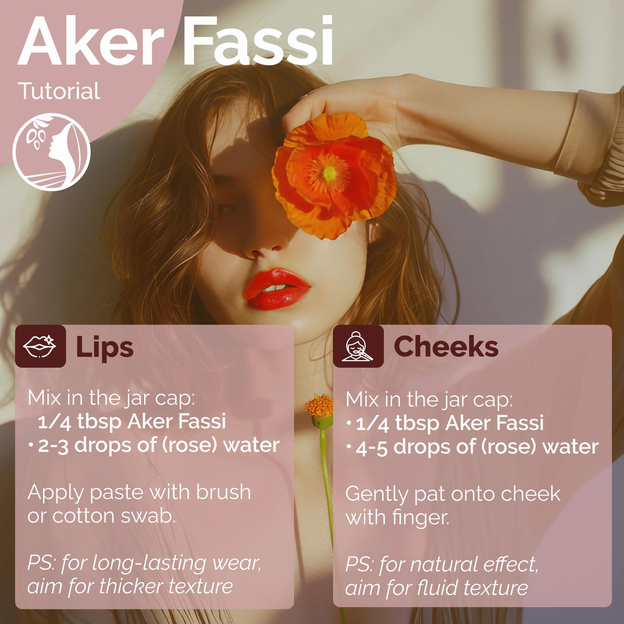 Fatima's Garden Polvere Naturale Aker Fassi con Scorza di Melograno - Tinta Tradizionale Marocchina per Labbra e Guance 100g