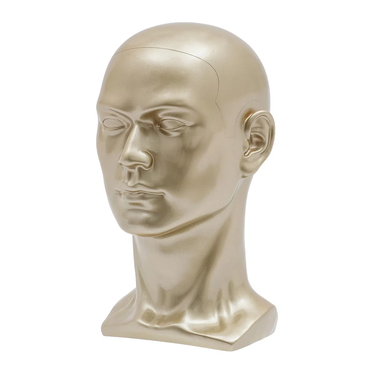 Testa manichino in PVC, testa manichino, testa vetrina, per parrucche, cuffie, cappelli e gioielli (oro champagne)