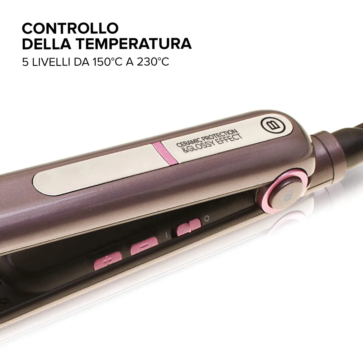 Bellissima Imetec Creativity B9 300 Piastra per Capelli, Styling Liscio o Mosso, Rivestimento in Ceramica, Regolazione Temperatura da 150°C a 230°C, Sistema Riscaldamento Rapido