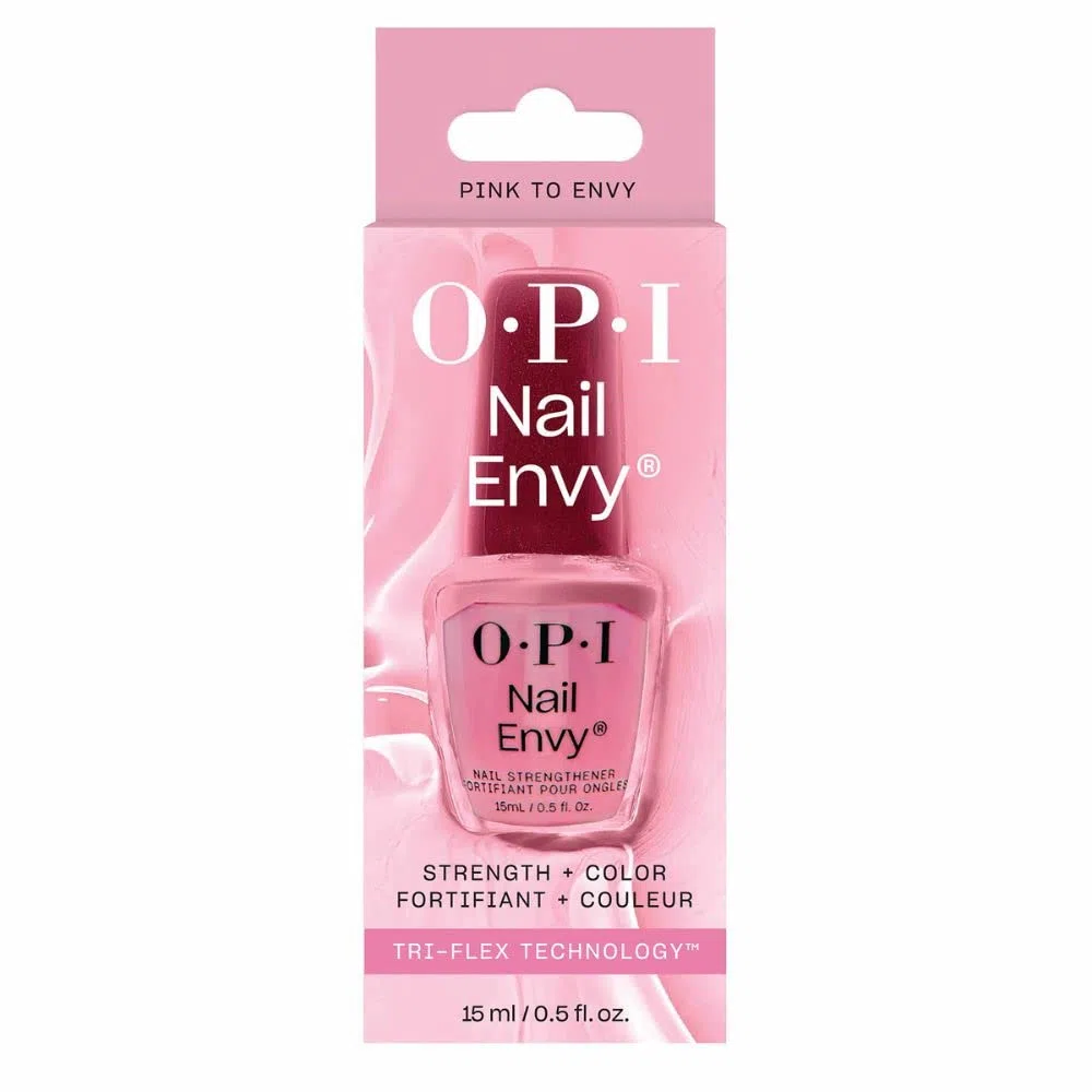 OPI Nail Envy Pink to Envy - Trattamento rinforzante, finish crème, colore rosa tenue per unghie deboli e sottili - Vegano (15ml)