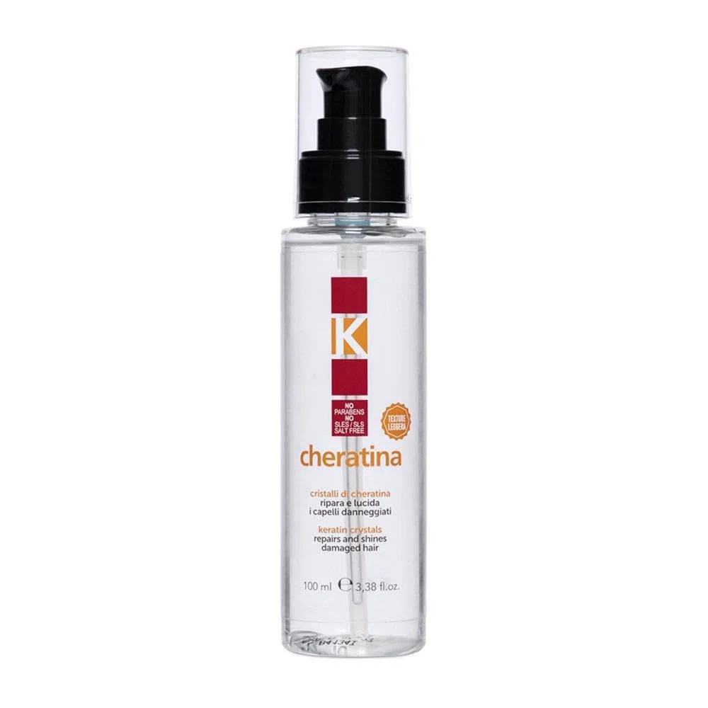 K-Cheratina, Cristalli Liquidi per Capelli, Siero Nutriente con Cheratina e Olio di Argan, Formula Leggera per Capelli Sottili, Senza Risciacquo, 100 ml