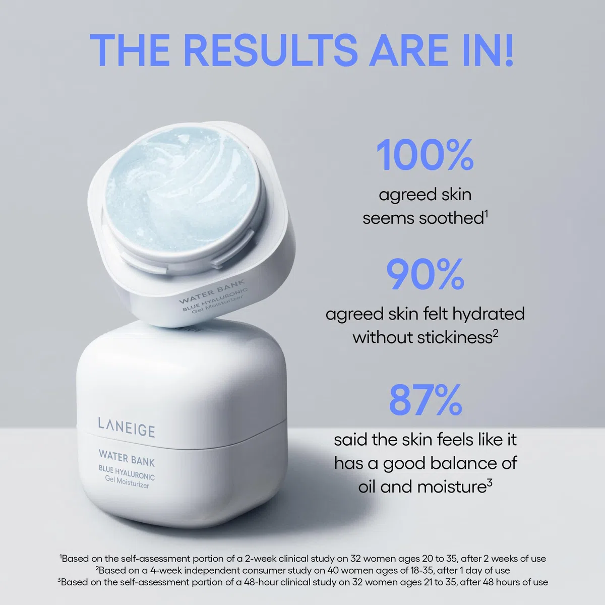 LANEIGE Water Bank Blue Hyaluronic Gel Moisturizer: Hydrate and Visibly Soothe, 1.6 fl. oz.