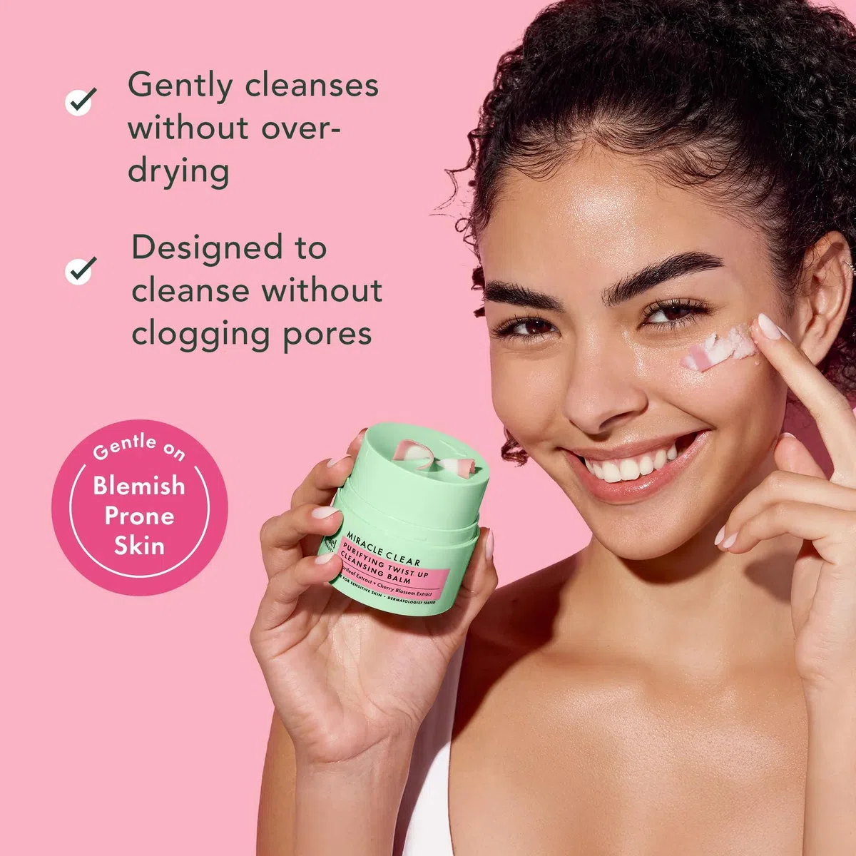 Rael Miracle Clear Cleansing Balm - Makeup Remover, Twist-Up Face Cleanser, Double Cleanse, Non-Comedogenic, with Rice Bran & Jojoba Oils, Vegan, Korean Skin Care, All Skin Type (50 ml)