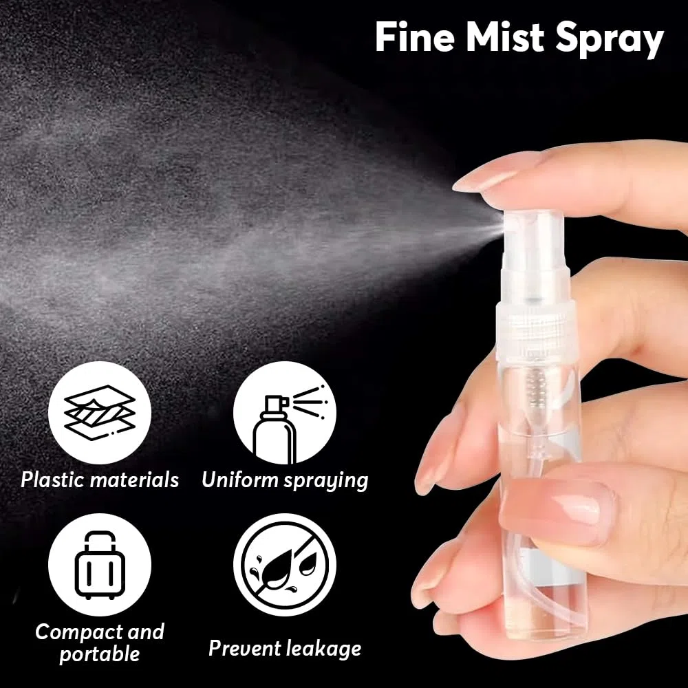 mizikuu 100 Pezzi 2ML Mini Flacone Spray, Riutilizzabile Bottigliette Spray Vuote in Plastica Profumo Atomizzatore di Profumo Bottiglia Campioni di Profumo per l'uso quotidiano e i viaggi