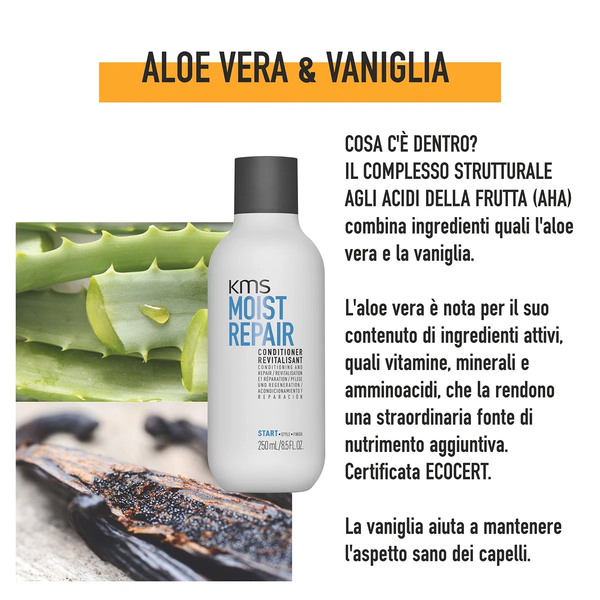 KMS MOISTREPAIR, Balsamo per capelli normali o secchi, 250ml
