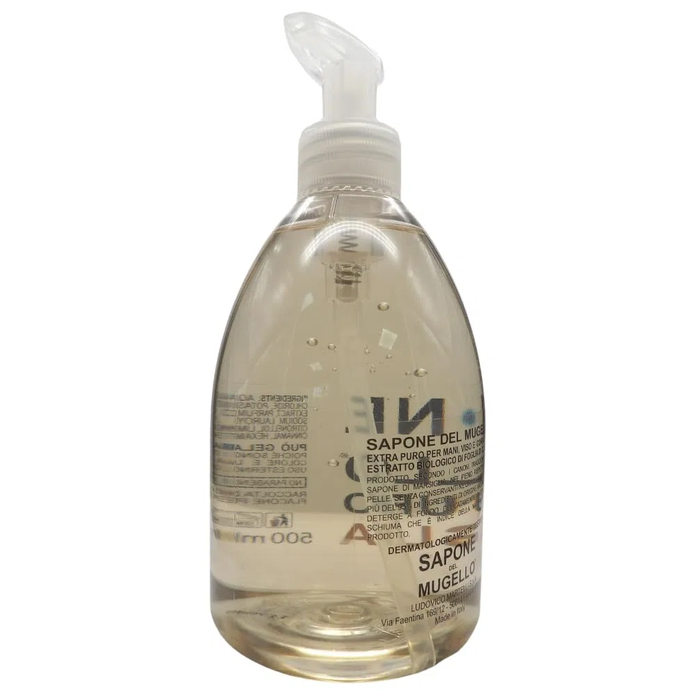 Sapone Extra Puro,MARSIGLIA, Per Mani, Viso e Corpo, Con Estratto Biologico Di Foglia Di Olivo 500ml + Panno SOFT In Lattice, Formato 30x30cm (6 Unità + Panno)