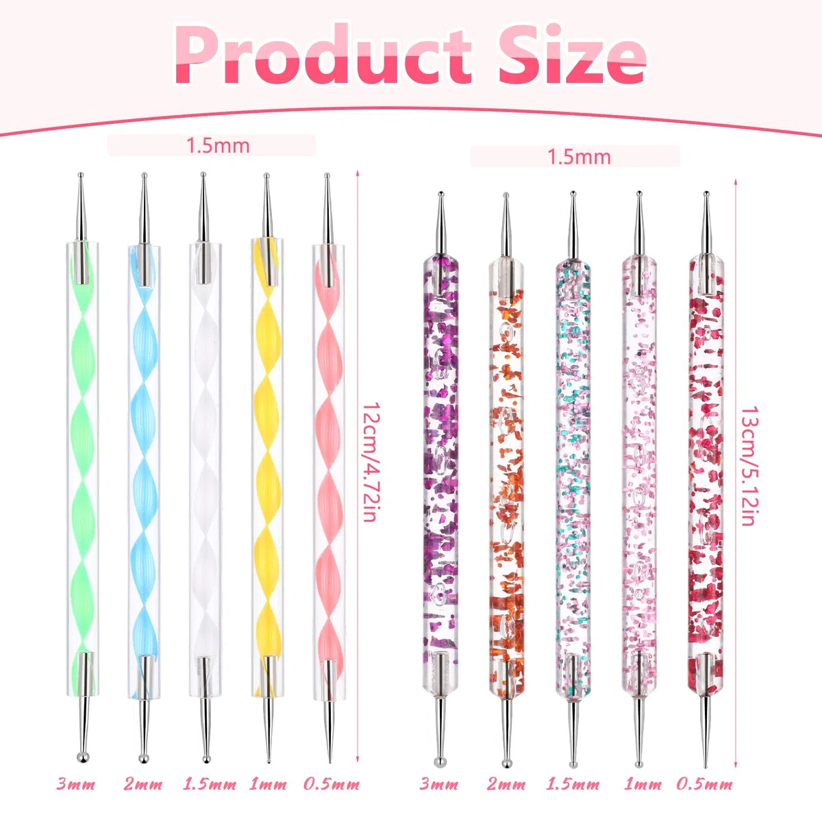 Strumenti per punteggiare le unghie, 10 strumenti per punteggiare, kit per nail art, strumenti per goffratura per pittura mandala, penna per punteggiare le unghie, strumenti per nail art