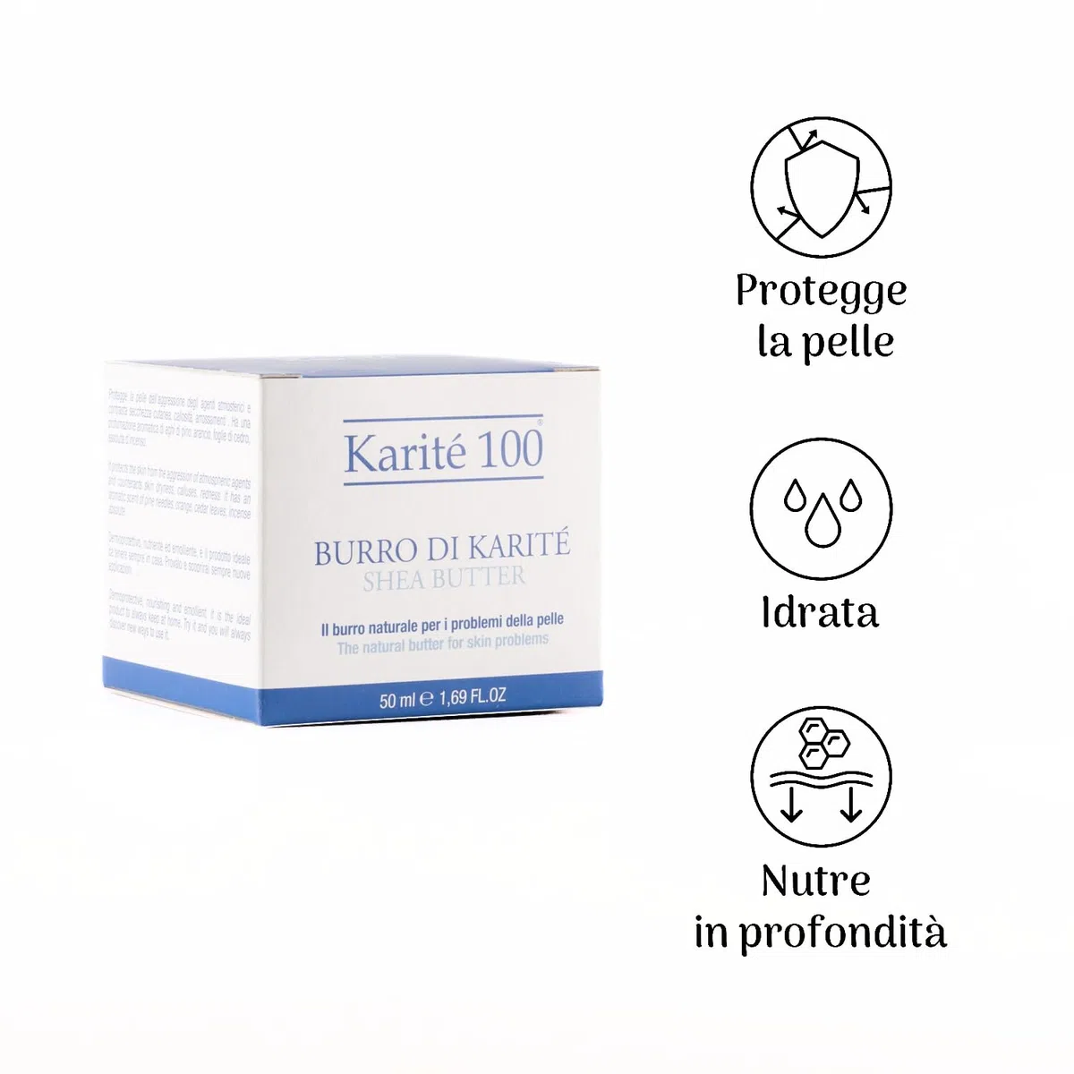 Karité Bioélite Burro di Karité 100 – Crema Idratante Naturale Viso e Corpo 150 ml – Puro e Biologico, Emolliente, Elasticizzante, Antiossidante e Protettivo – Made in Italy