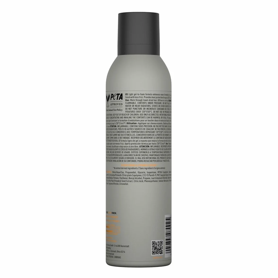 KMS CurlUp Wave Foam - Schiuma per ricci e onde flessibili, volume e definizione naturale, 200 ml