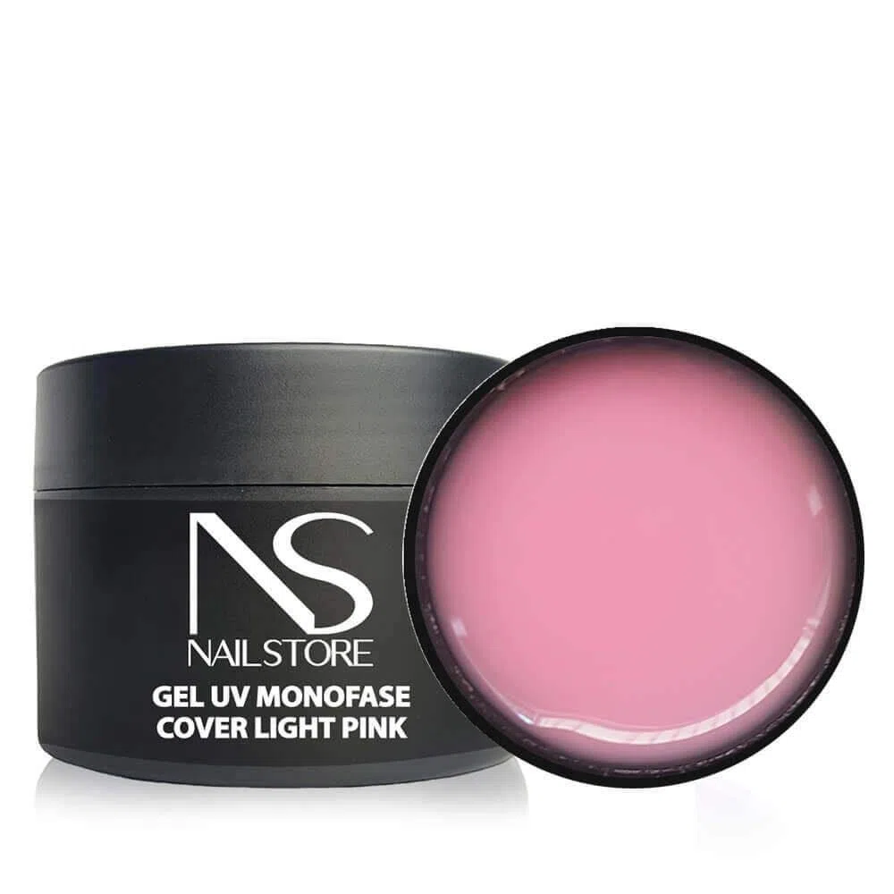 NAILSTORE - Gel UV Led Costruttore Monofasico Cover Light Pink - media densità - autolivellante – Ideale per sfumature - facile lavorabilità – adatto per Refill e allungamento con cartina (50g)