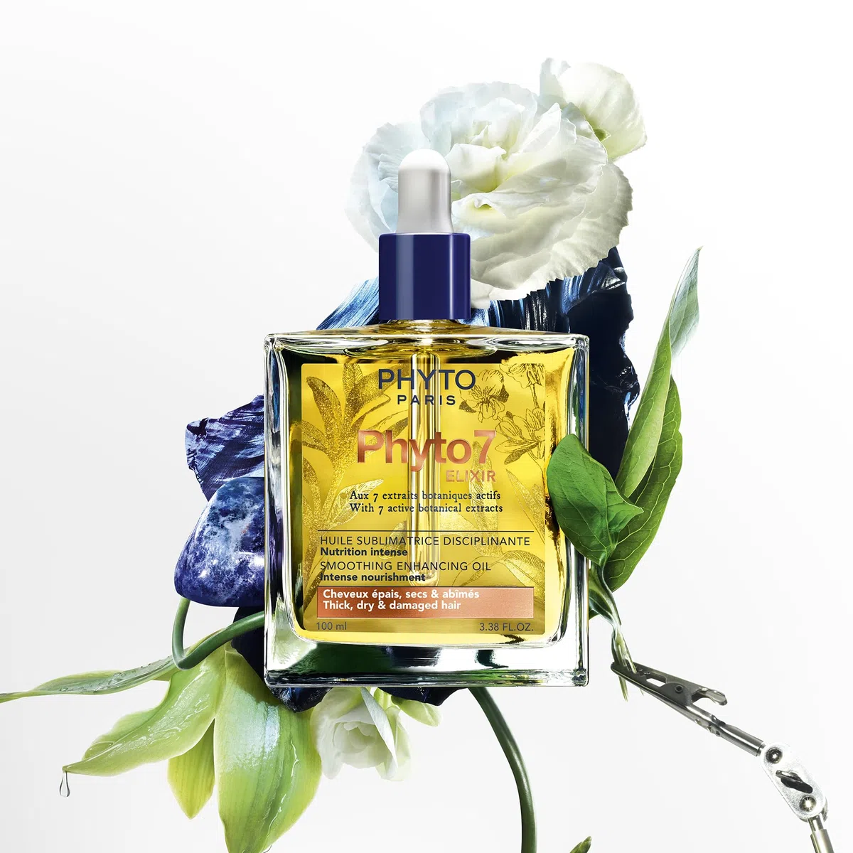 Phyto Paris Phyto 7 Elixir - Olio Sublimante Disciplinante 100 ml - Capelli spessi, secchi e danneggiati - Cura multiuso, nutrizione intensa, disciplina e rifinisce - 99% di oli botanici naturali