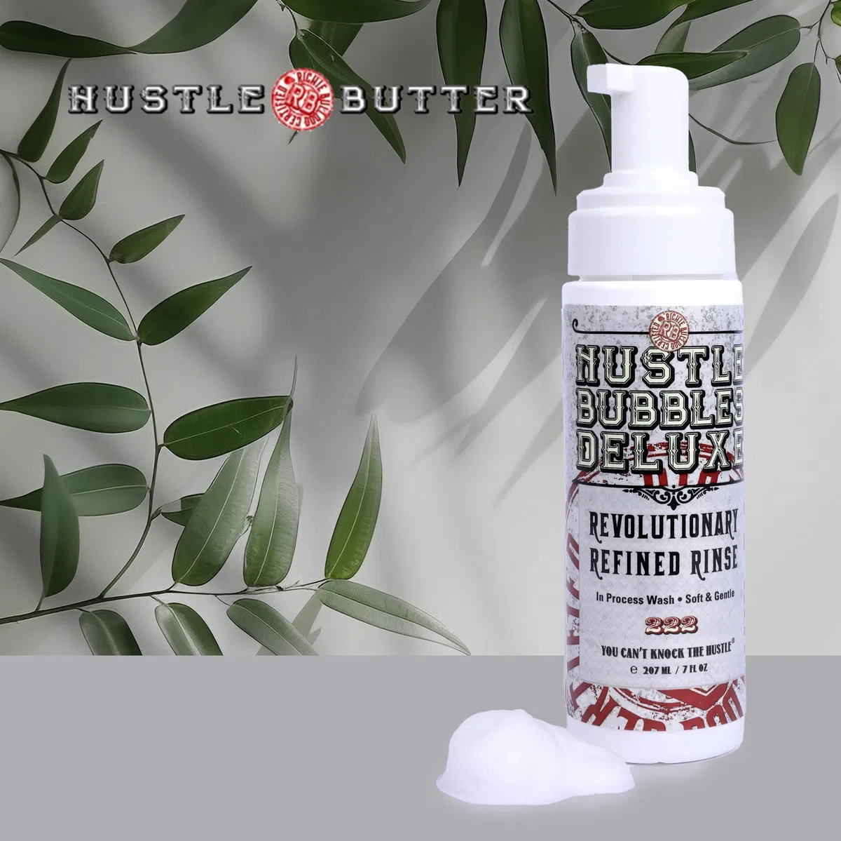 Hustle Bubbles Deluxe Mousse Detergente 207ml – Schiuma detergente per tatuaggi e cura delicata della pelle – Lenisce durante e dopo il tatuaggio – Rimuove sebo, sporco e sangue – Vegano, senza alcool