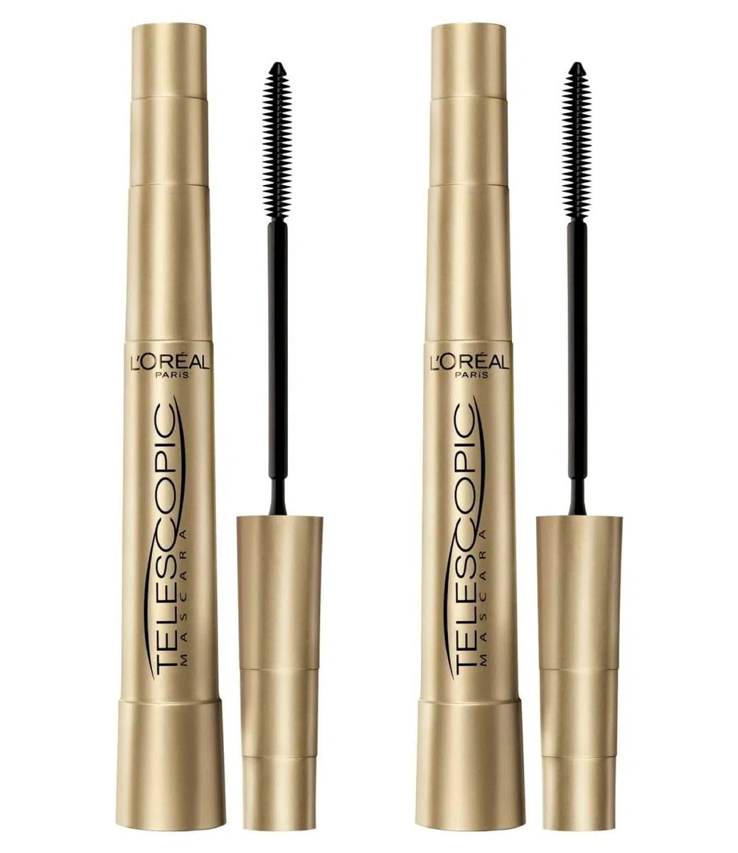 L’Oréal Paris Make-Up Designer Telescopic Black Mascara Allungante con Scovolino Flessibile per Definire Separare Ciglia Senza Grumi Colore Nero - 2 Cosmetici