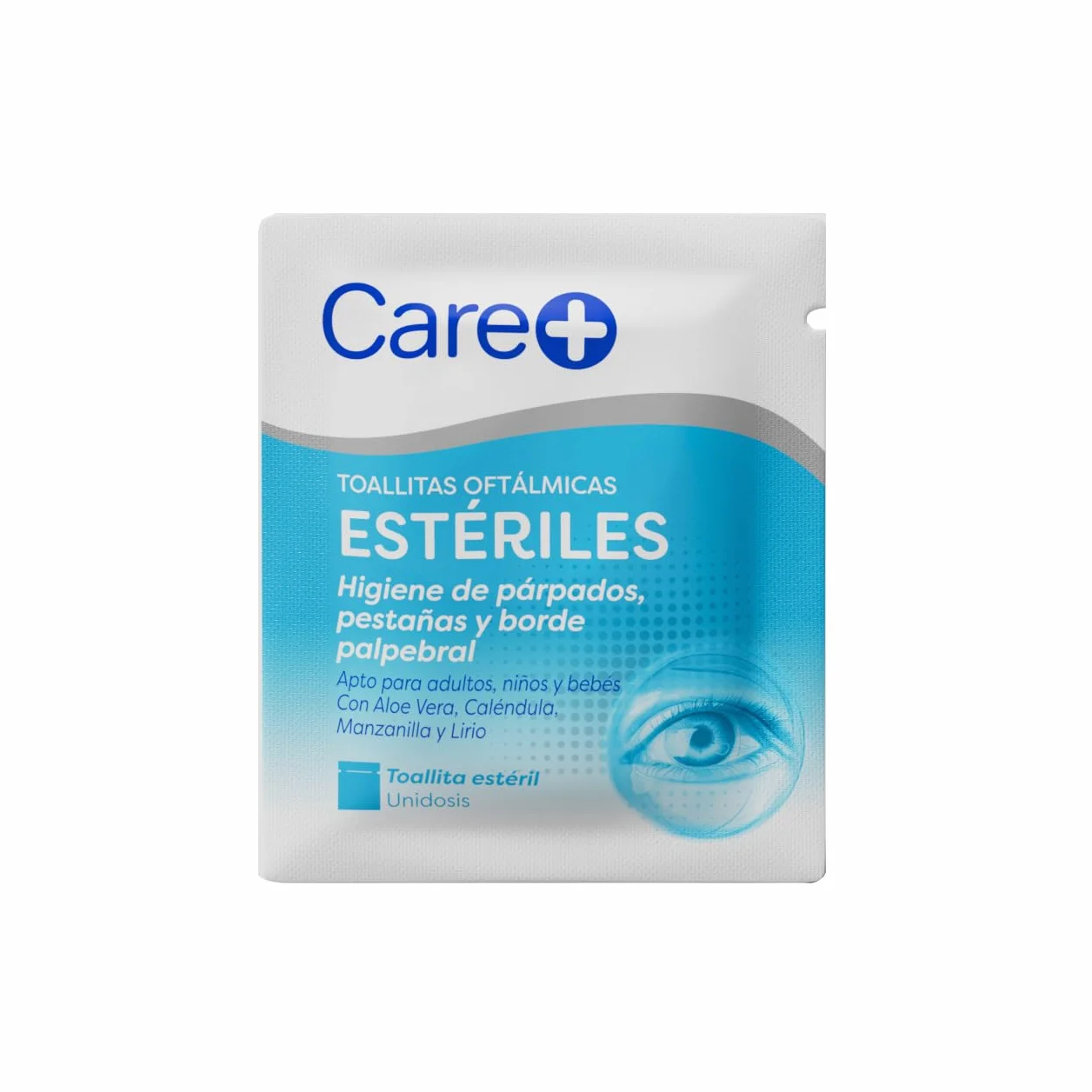 Salviette oftalmiche Care+ - Igiene quotidiana per palpebre, ciglia e bordi delle palpebre - aloe vera, calendula, camomilla e giglio - 60 salviette