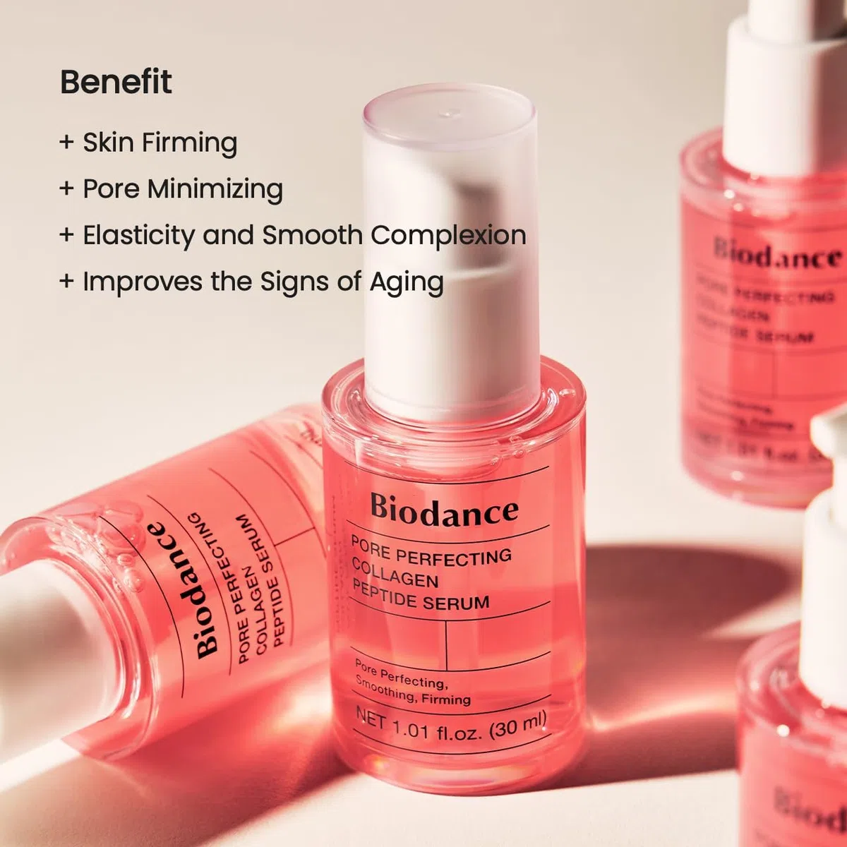 BIODANCE Siero Viso ai Peptidi di Collagene - Perfezionatore Pori, Rassodante e Illuminante - Effetto Rimpolpante e Base Trucco - Skin Care Coreana per Tutti i Tipi di Pelle - 30ml (1.01 fl.oz)