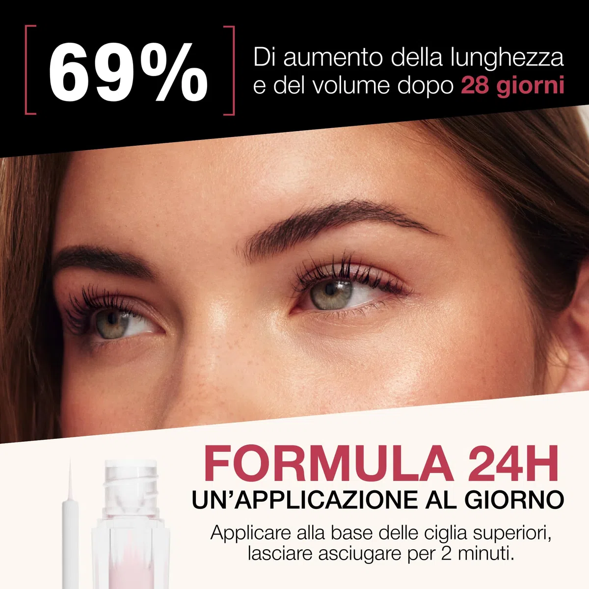 ROSEGOLD ROSELASH Siero Ciglia Eyelash Serum Lash Serum per Ciglia Più Lunghe Folte e Spesse - 99% Naturale - Made in France - Senza Ormoni Senza Profumo Vegan Cruelty Free