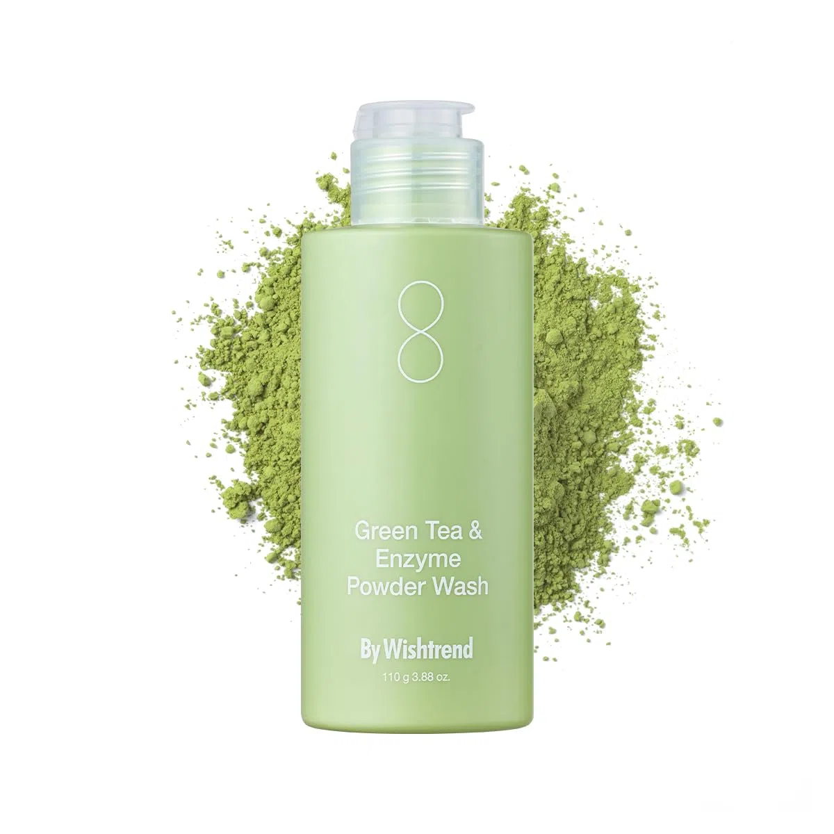 BY WISHTREND Detergente viso in polvere di tè verde ed enzimi, tutto in uno, detergente viso quotidiano idratante ed esfoliante delicato per pori e punti neri (3,88 once (confezione da 1))