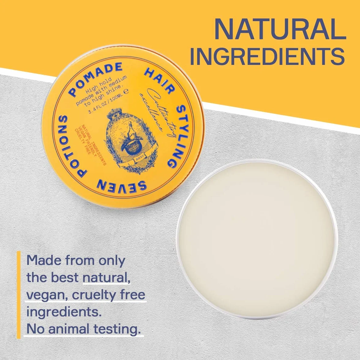 Seven Potions Pasta per Capelli da Uomo - Pomata per Capelli Brillante a Base d'Acqua - Tenuta Forte - Naturale, Vegana e Cruelty Free (100ml)